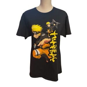 Naruto Shippuden Mens Graphic T-Shirt Black Short Sleeve Medium Casual Anime